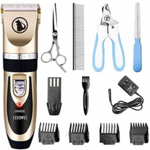 Rechargeable Cordless Dog Clippers and Dog Trimmer Grooming Kit 6 thedogdaily.com